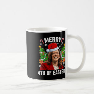 Grappige Kamala Harris Kerst Santa Hoed Merry 4th  Koffiemok