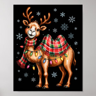 Grappige Kameel Kerst Mooie Dierenliefhebbers Vaka Poster