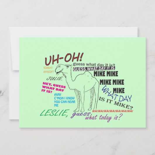 grappige kamelendag verjaardag kaart (Voorkant)