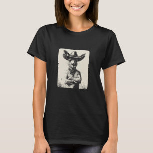 Grappige kangoeroe met cowboyhoed kostuum t-shirt