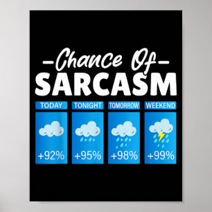 Grappige Kans Op Sarcastische Humor Grappige Manne Poster