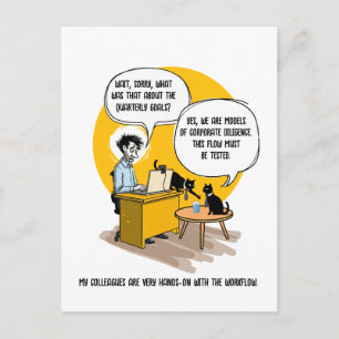 Grappige kantoor kat humor collega cadeau werk mem briefkaart