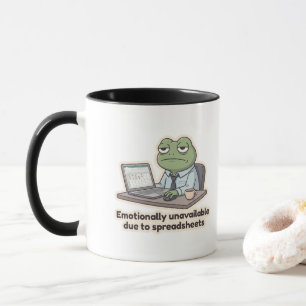 Grappige kantoor mok met spreadsheet kikker