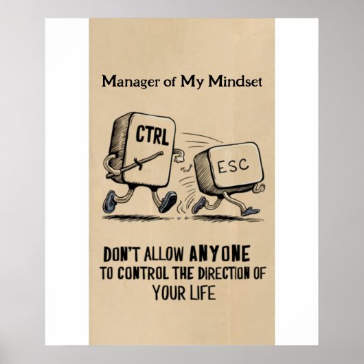 Grappige kantoorhumor: manager van mijn mindset-Po Poster (Voorkant)