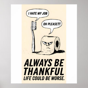 Grappige Kantoorhumor: Tandenborstel & Wc Paper Ar Poster