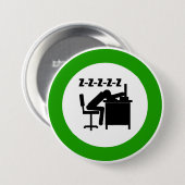 Grappige kantoormedewerker slaapt aan bureau ronde button 7,6 cm (Voorkant /achterkant)