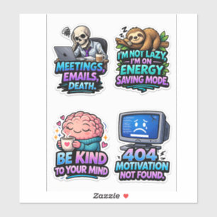 Grappige kantooroverlevingsstickerset sticker