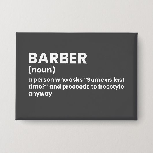 Grappige Kapper Definitie Button (Voorkant)