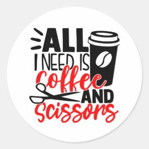 Grappige kapper kapsalon stylist cosmetoloog ronde sticker