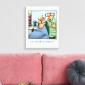 Grappige kapperszaak verpakt canvas afdruk (Insitu (Woonkamer))