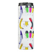 Grappige karakters schoolbenodigdheden. Aangepast Thermosbeker (Achterkant)