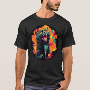 Grappige Karaoke Kat Miauw voor Liedschrijver en K T-shirt
