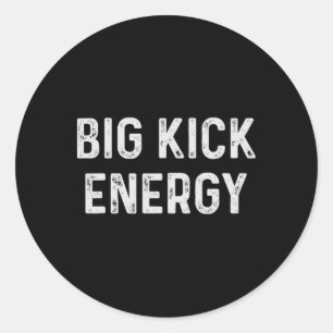 Grappige Karate Big Kick Energie Ronde Sticker