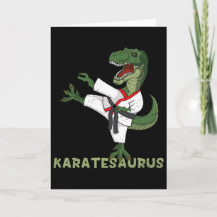Grappige Karate Dinosaur Karatesaurus T-rex Grafis Kaart