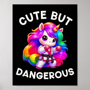 Grappige Karate Eenhoorn Schattig Maar Gevaarlijk Poster