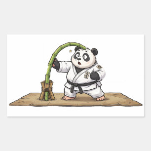 Grappige Karate Panda Vechtkunst Mislukt Rechthoekige Sticker