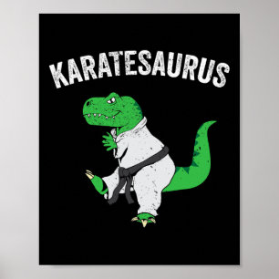 Grappige Karate T Rex Dinosaur Cute Dino Martial A Poster