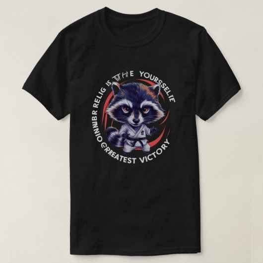 Grappige karate wasbeer t-shirt (Design voorkant)