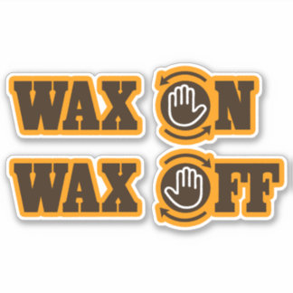 Grappige Karate Wax On - Wax Off Sticker