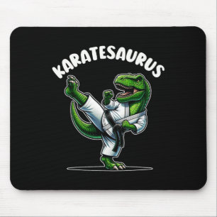 Grappige Karatesaurus Dinosaur T Rex In Karate Gi  Muismat