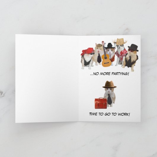 grappige kat Afstuderen Kaart (Binnen)