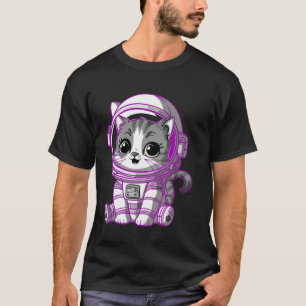 Grappige Kat Astronaut Ruimte, Schattig Kitty Ontw T-shirt