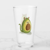 Grappige Kat Avocado Lieve Tiener Grafisch Trend C Glas (Voorkant)