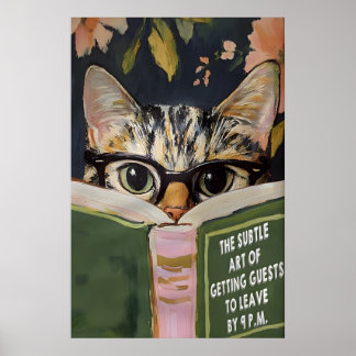 Grappige kat badkamer muur kunstprint - Perfect Poster