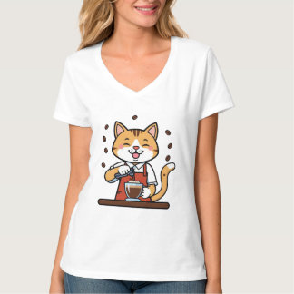 Grappige Kat Barista T-shirt