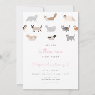 Grappige kat ben je kitten me verjaardag uitnodigi kaart