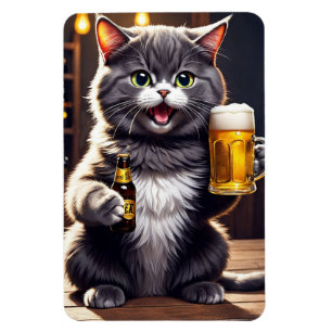 Grappige Kat Bier Magneet - Koelkast Grappige Cade