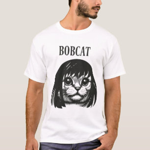 Grappige kat Bob kapsel Bobcat Humorous Cats Cat L T-shirt
