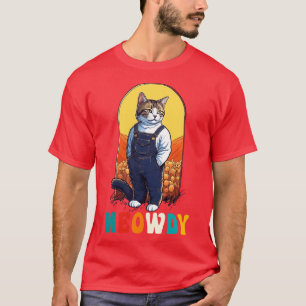Grappige Kat Boer Meme Meow Howdy Meowdy T-shirt