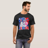 Grappige kat bubblegum 4 juli mannen vrouwen ameri t-shirt (Voorkant volledig)