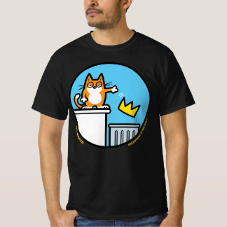 Grappige kat cartoon geen koningen protestrally T- T-shirt