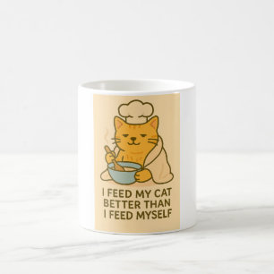 Grappige kat chef mok