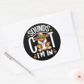 Grappige kat Cinco de Mayo Gift Sombrero Tacos Lov Ronde Sticker (Envelop)