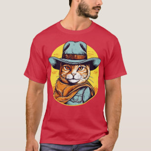 Grappige Kat Cowboy Cowgirl Meow Howdy Meowdy 13 T-shirt