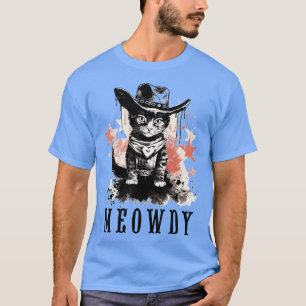 Grappige Kat Cowboy Cowgirl Meow Howdy Meowdy 7 T-shirt