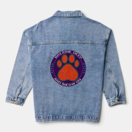 grappige kat denim jacket