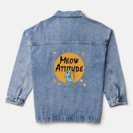 grappige kat denim jacket