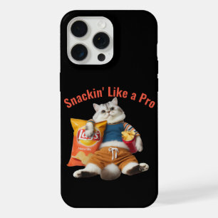 Grappige Kat Die Als Een Pro Snacks Eet iPhone 15 Pro Max Hoesje