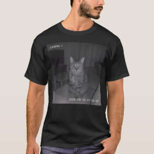 Grappige kat die middelvinger opsteekt op beveilig t-shirt
