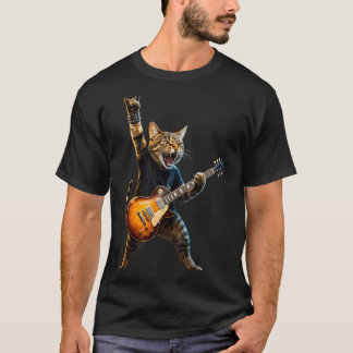 Grappige Kat Die Op Een Haai Rijdt In Tornado Meme T-shirt