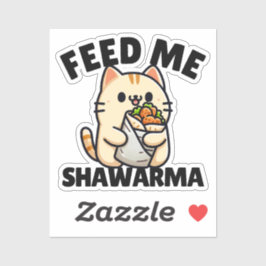 Grappige kat die Shawarma wrap eet voer me Shawarm Sticker
