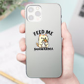 Grappige kat die Shawarma wrap eet voer me Shawarm Sticker (Telefoon)
