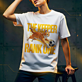 Grappige kat doelman tee – cadeau voor voetbalfans t-shirt