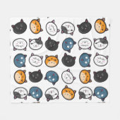 Grappige kat Emoji Fleece Deken (Voorkant (Horizontaal))