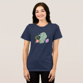 Grappige kat en bloemen Tri-Blend shirt (Voorkant volledig)