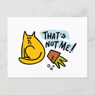 Grappige kat en een gekantelde bloempot briefkaart